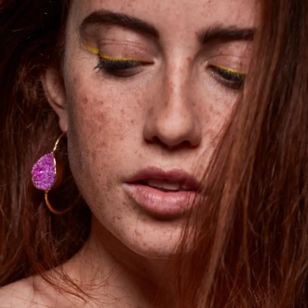 Pendientes Aros Malta Fucsia mo