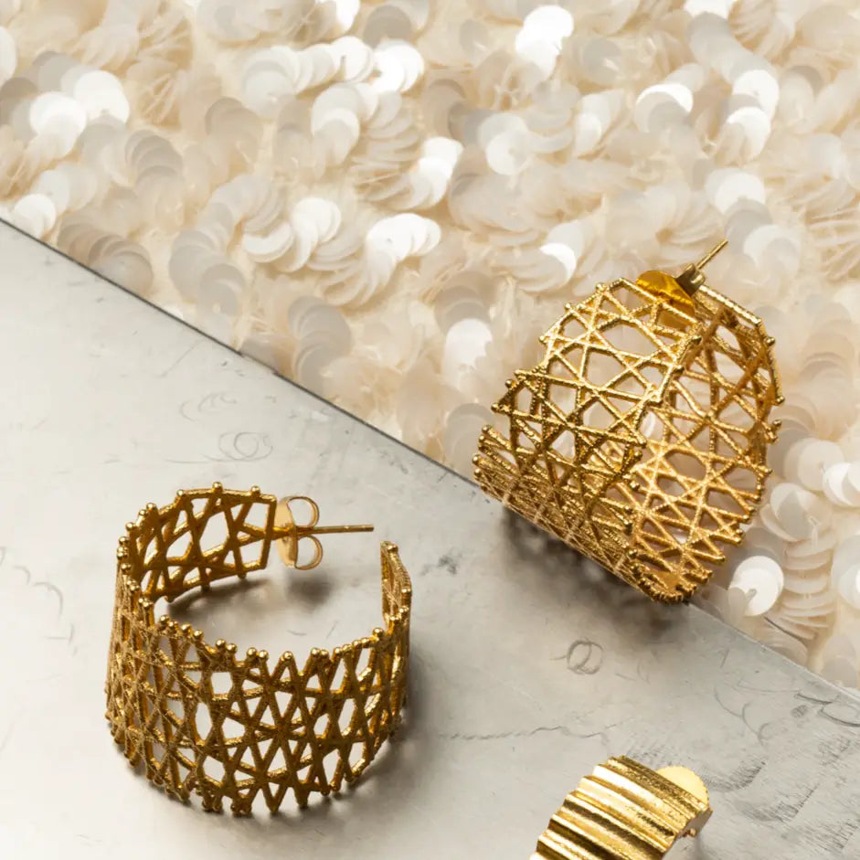 Ribbed Hoop Earrings