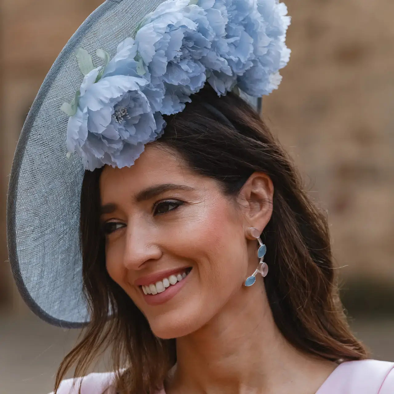 Pendientes Aura Plata Rosa Cuarzo y Azul