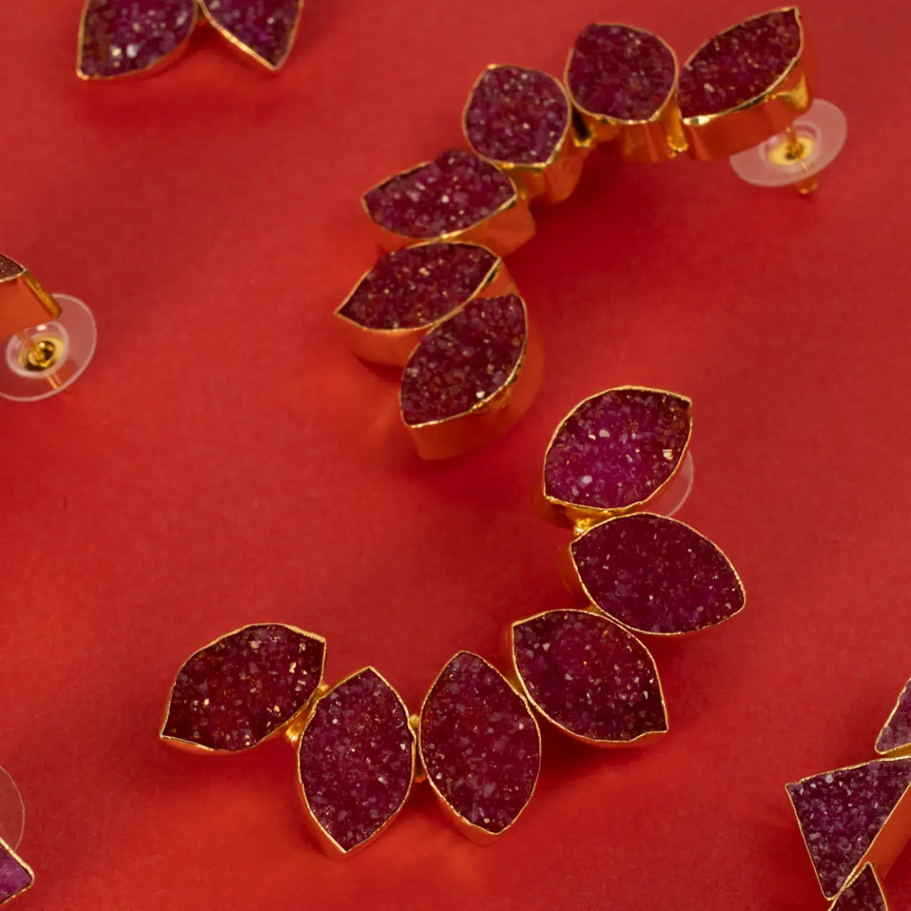 Pendientes Boreal Burdeos Rosado