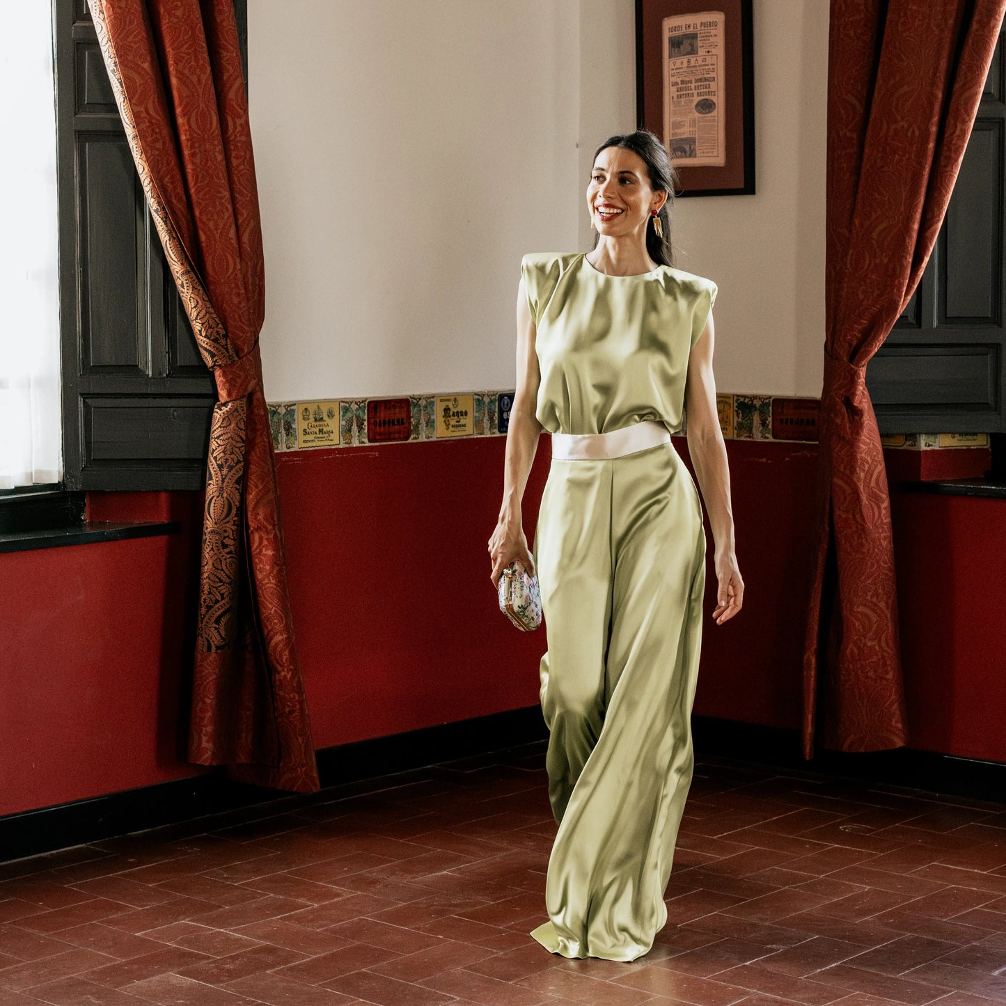 Pendientes Borla Flecos Rubí