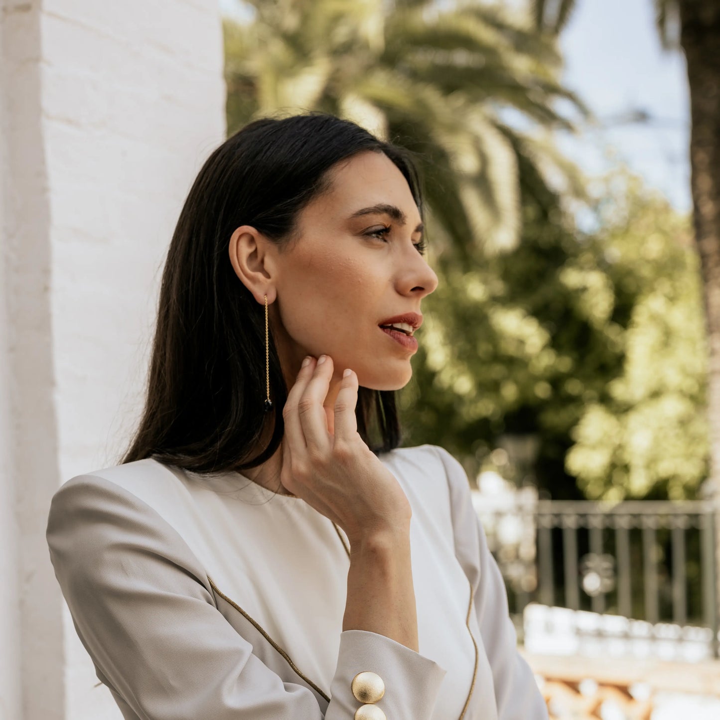 Pendientes Cadena Iconic Negro