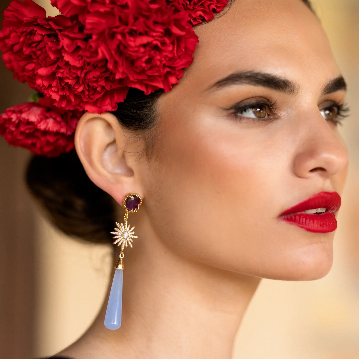 Pendientes Cielo Andaluz Morado y Azul claro