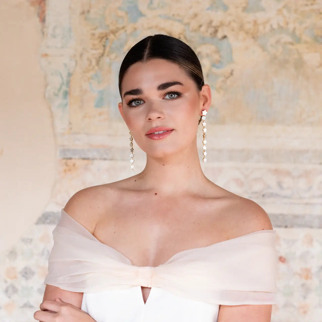 Pendientes Constella Blanco nácar