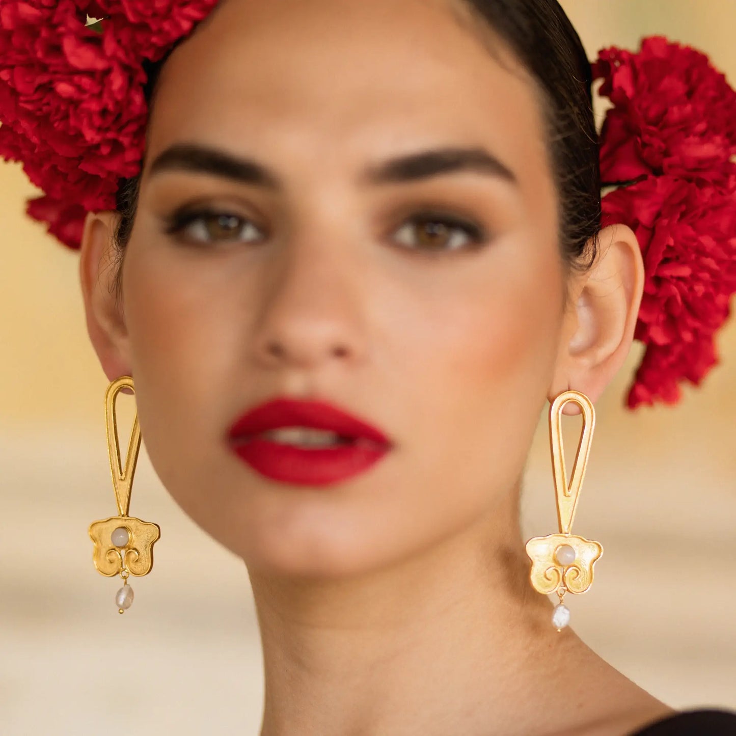 Pendientes Corola Piedra lunar