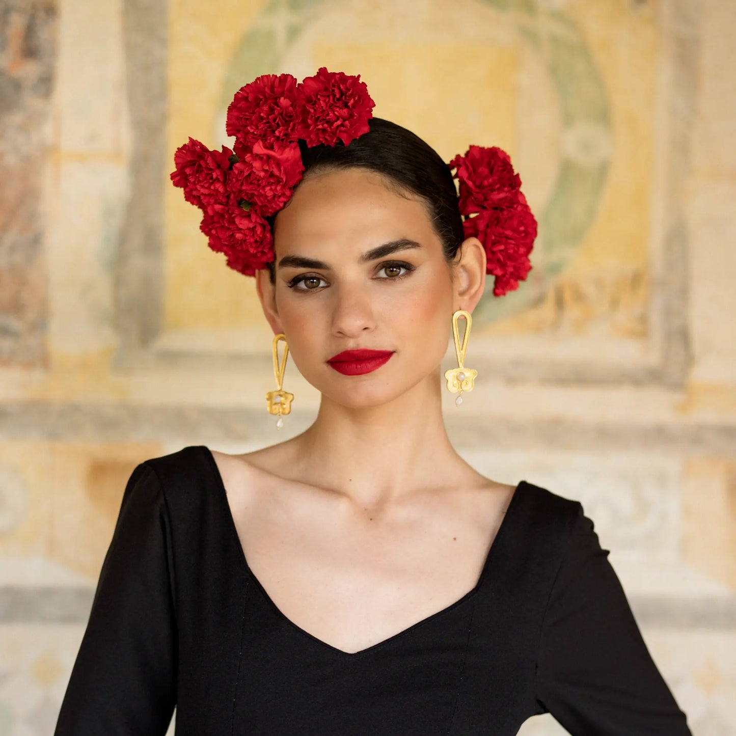 Pendientes Corola Piedra lunar