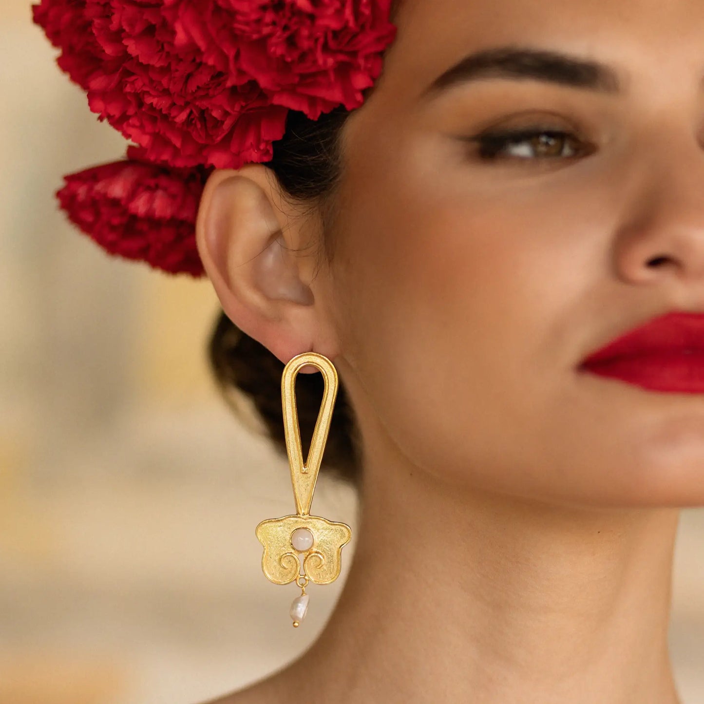 Pendientes Corola Piedra lunar