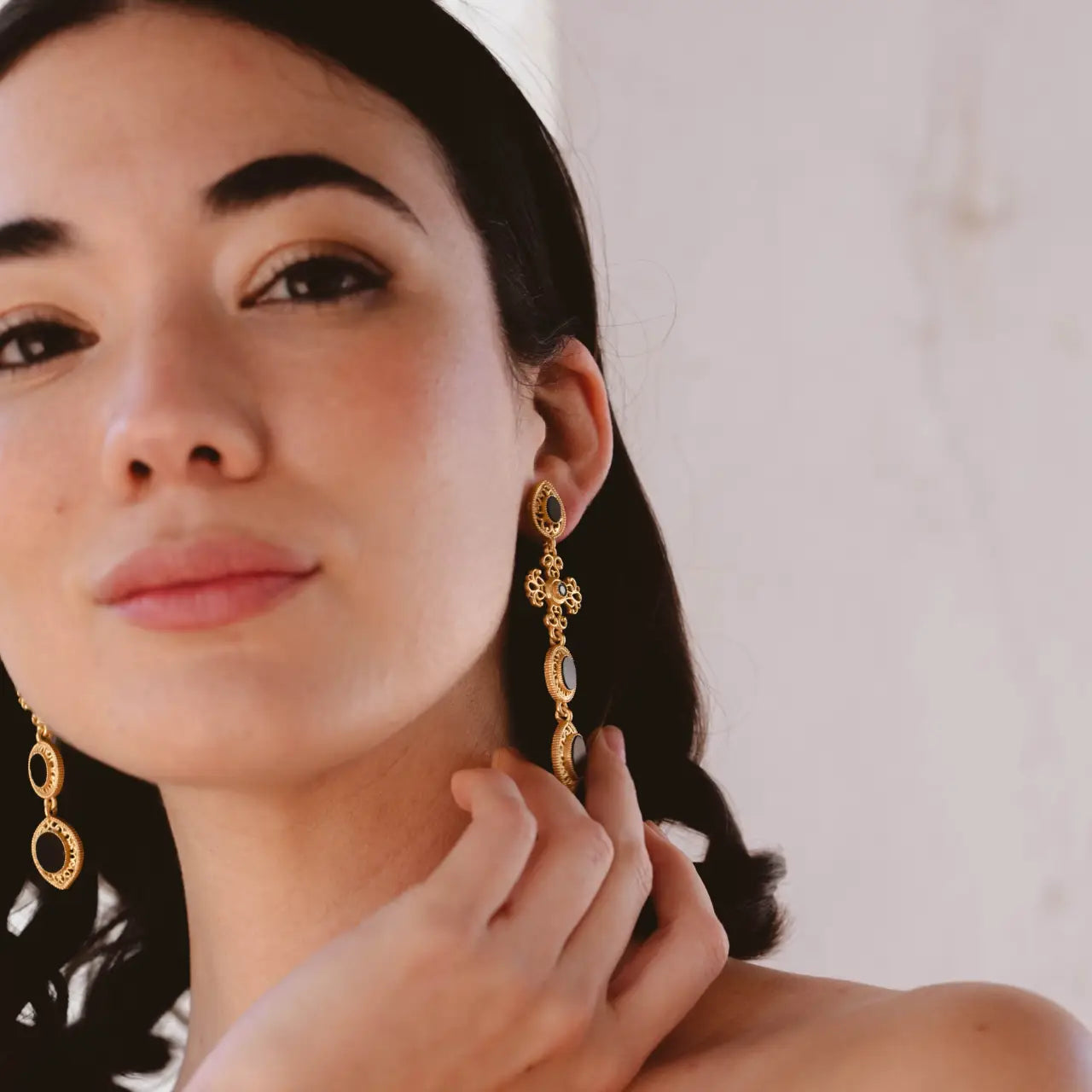 Pendientes Cruz Fuego Andaluz Negro