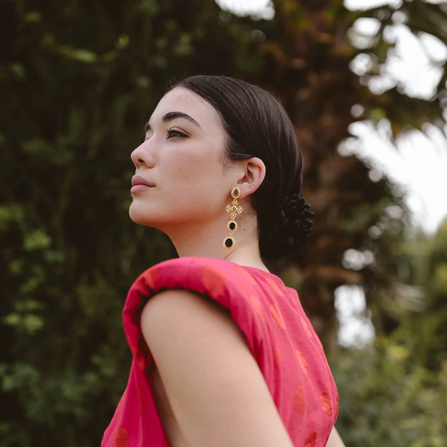 Pendientes Cruz Fuego Andaluz Negro