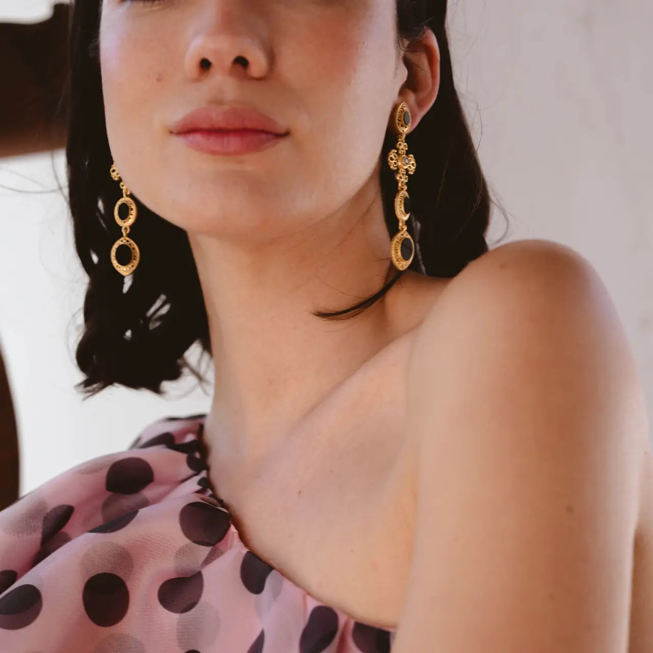 Pendientes Cruz Fuego Andaluz Negro