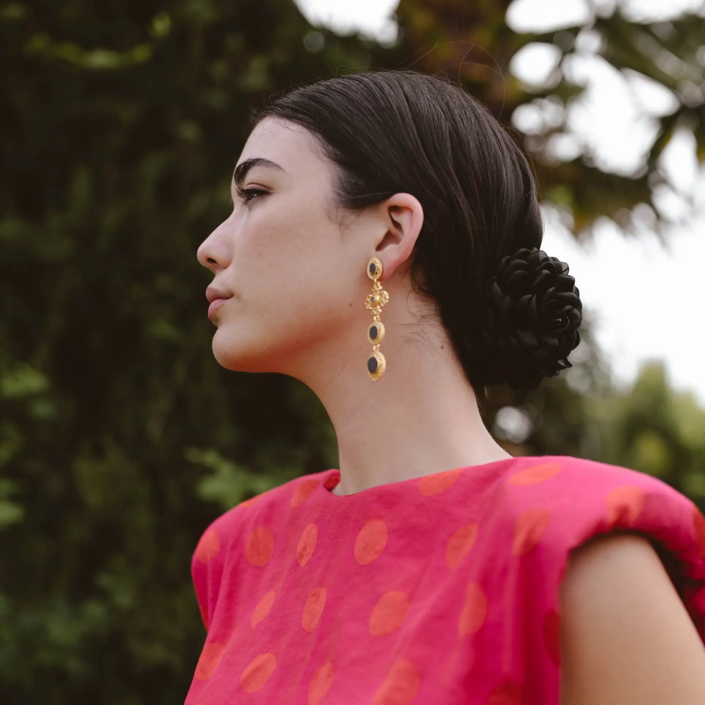 Pendientes Cruz Fuego Andaluz Negro