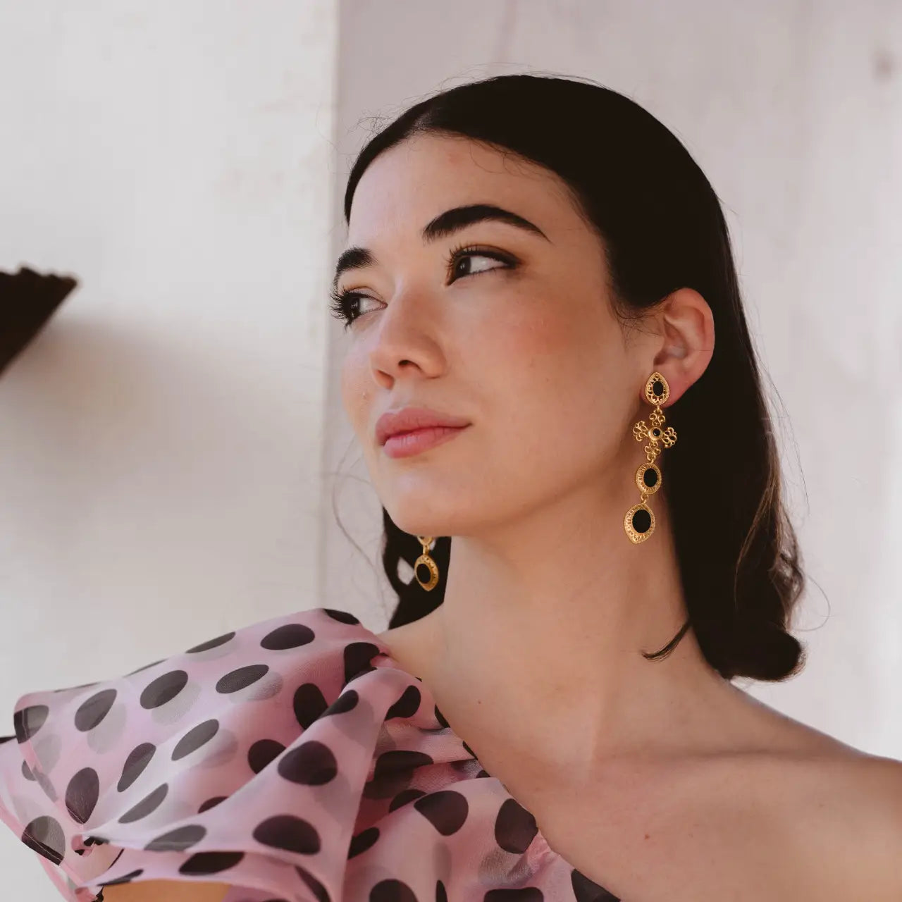 Pendientes Cruz Fuego Andaluz Negro