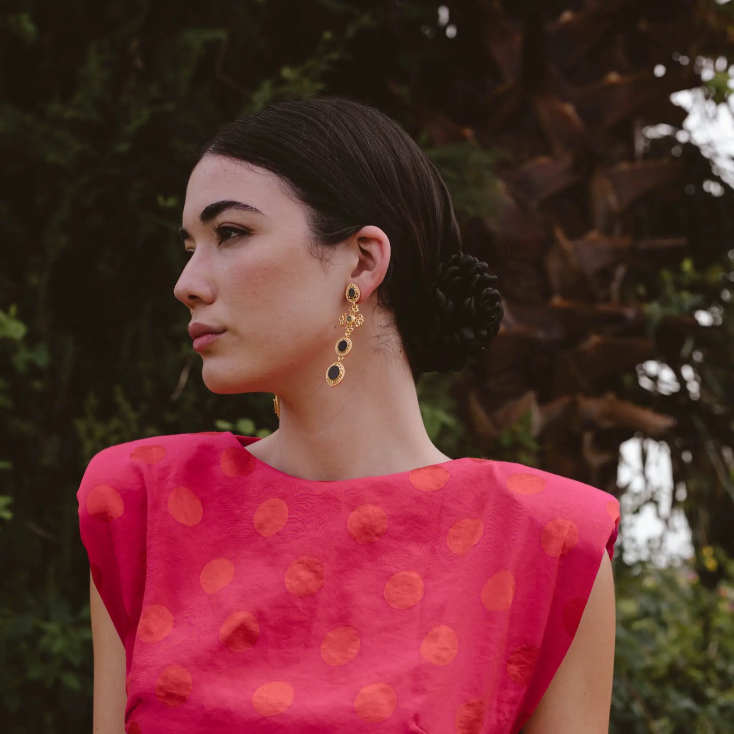 Pendientes Cruz Fuego Andaluz Negro