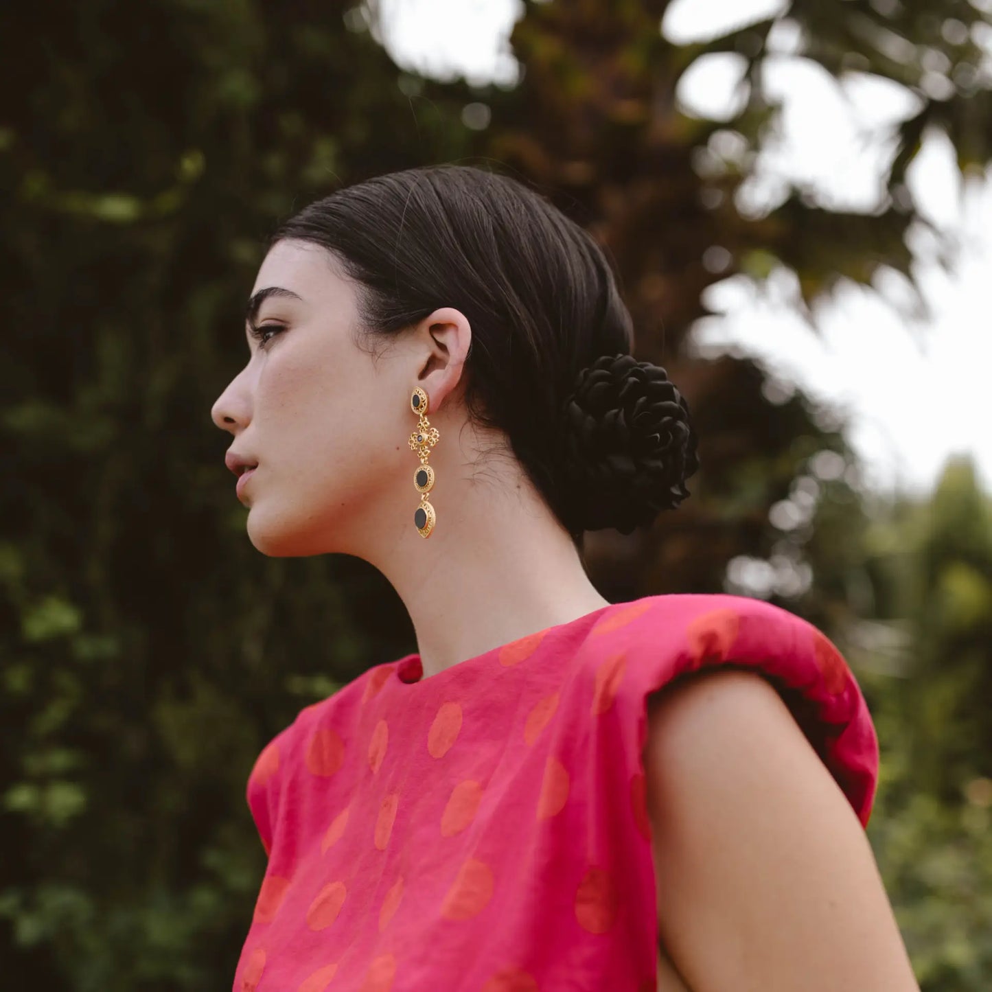 Pendientes Cruz Fuego Andaluz Negro