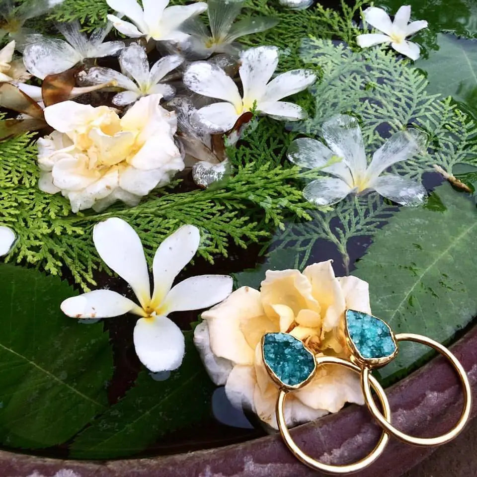 Pendientes Diwa Big Azul turquesa