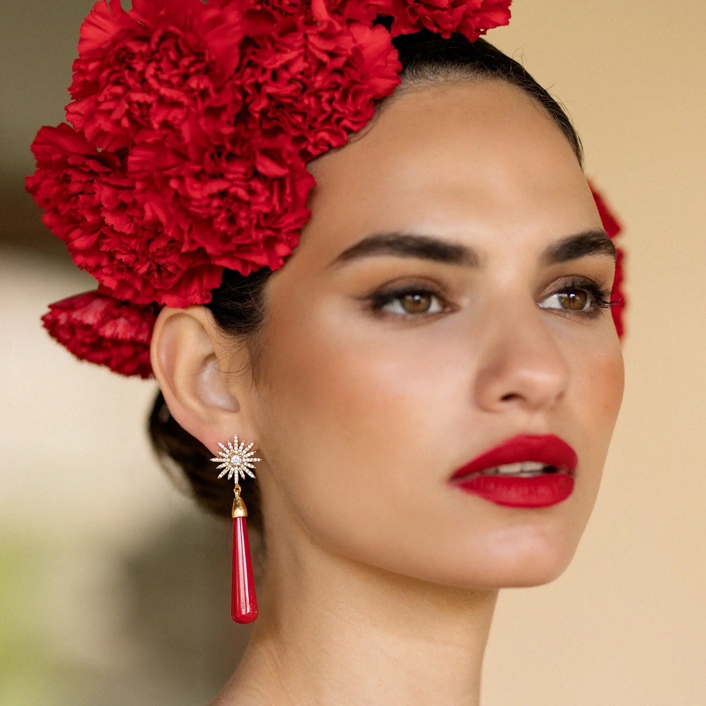 Pendientes Estrella Andaluza S Rojo