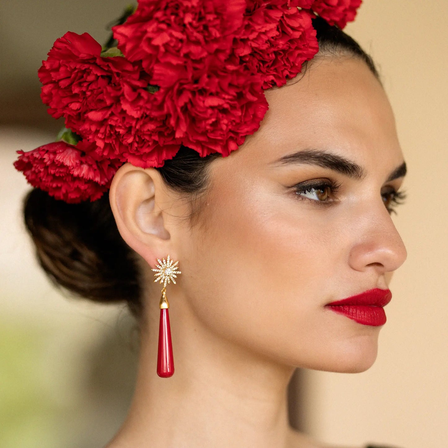 Pendientes Estrella Andaluza S Rojo
