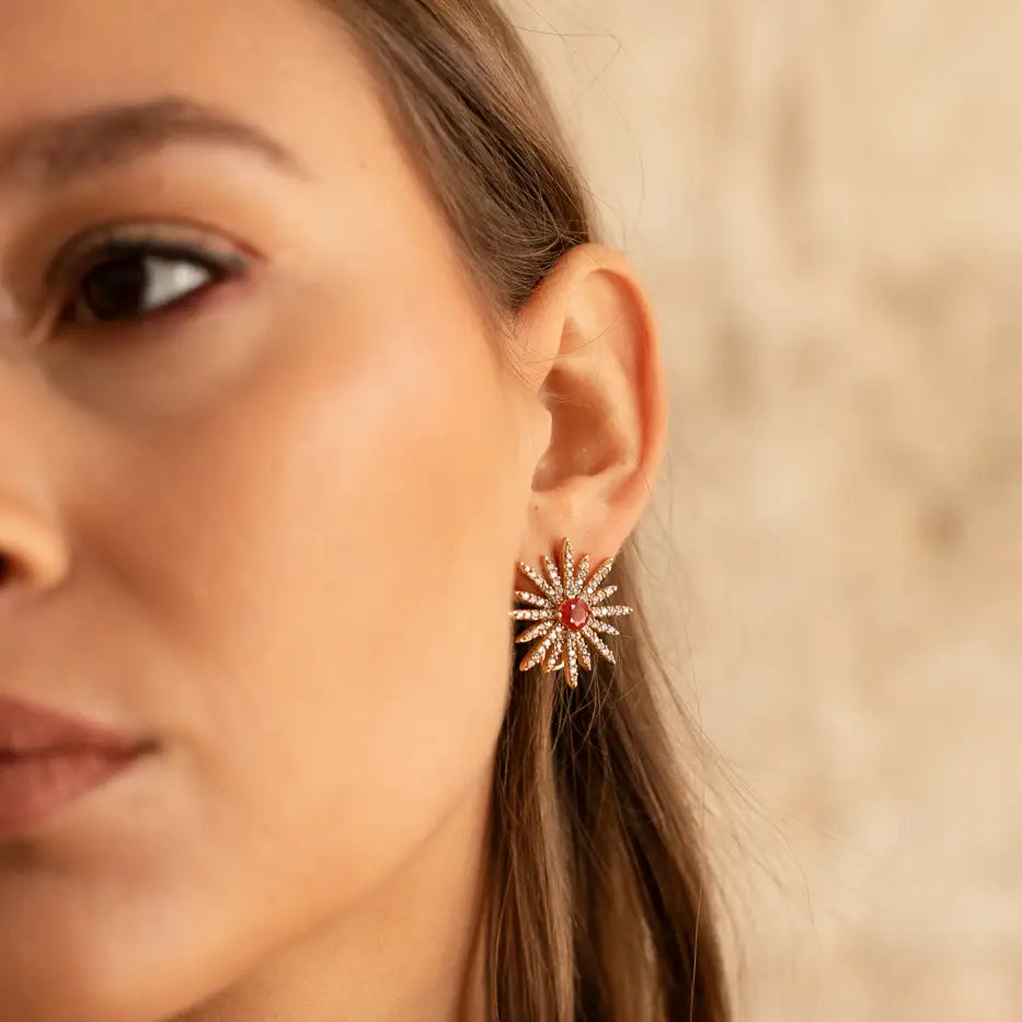 Pendientes Estrella Polar Rojo Shine