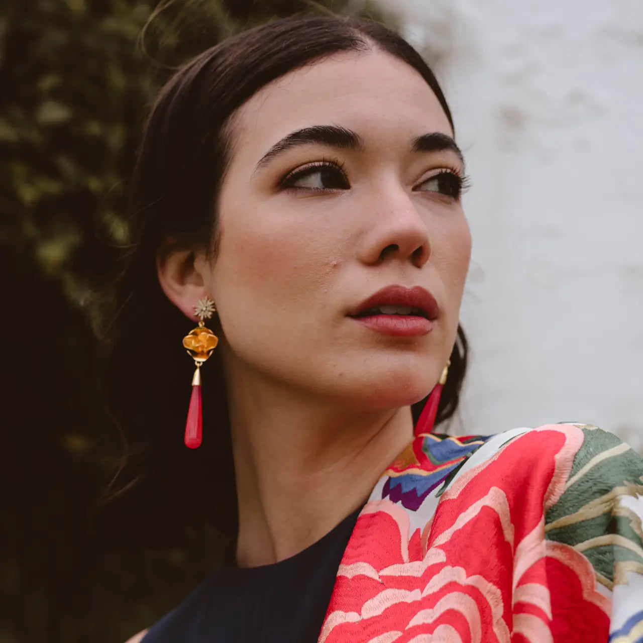 Pendientes Estrella del Rocío Rosa fuerte