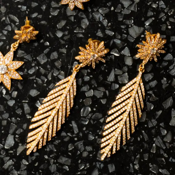 Pendientes Fiora Pluma Shine