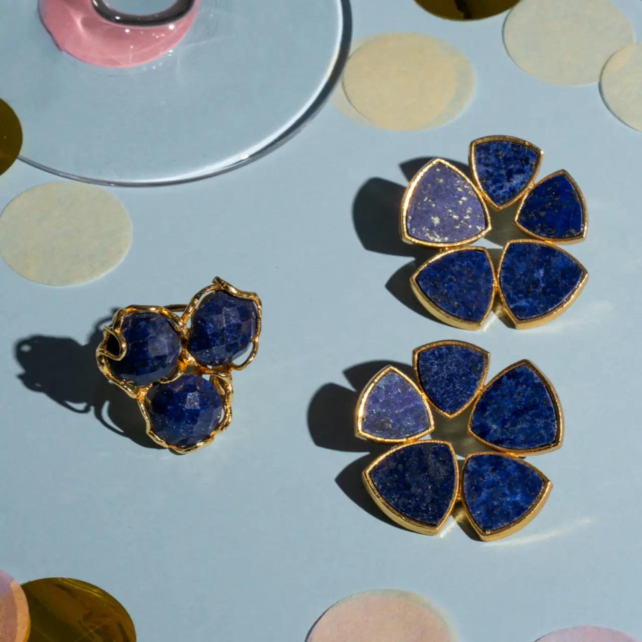 Pendientes Flor Batres Azul Lapis