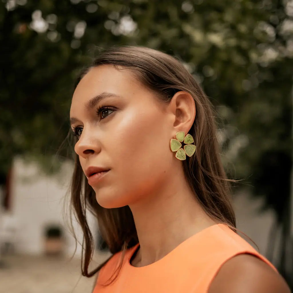 Pendientes Flor Batres Ed. Limitada Verde Lima