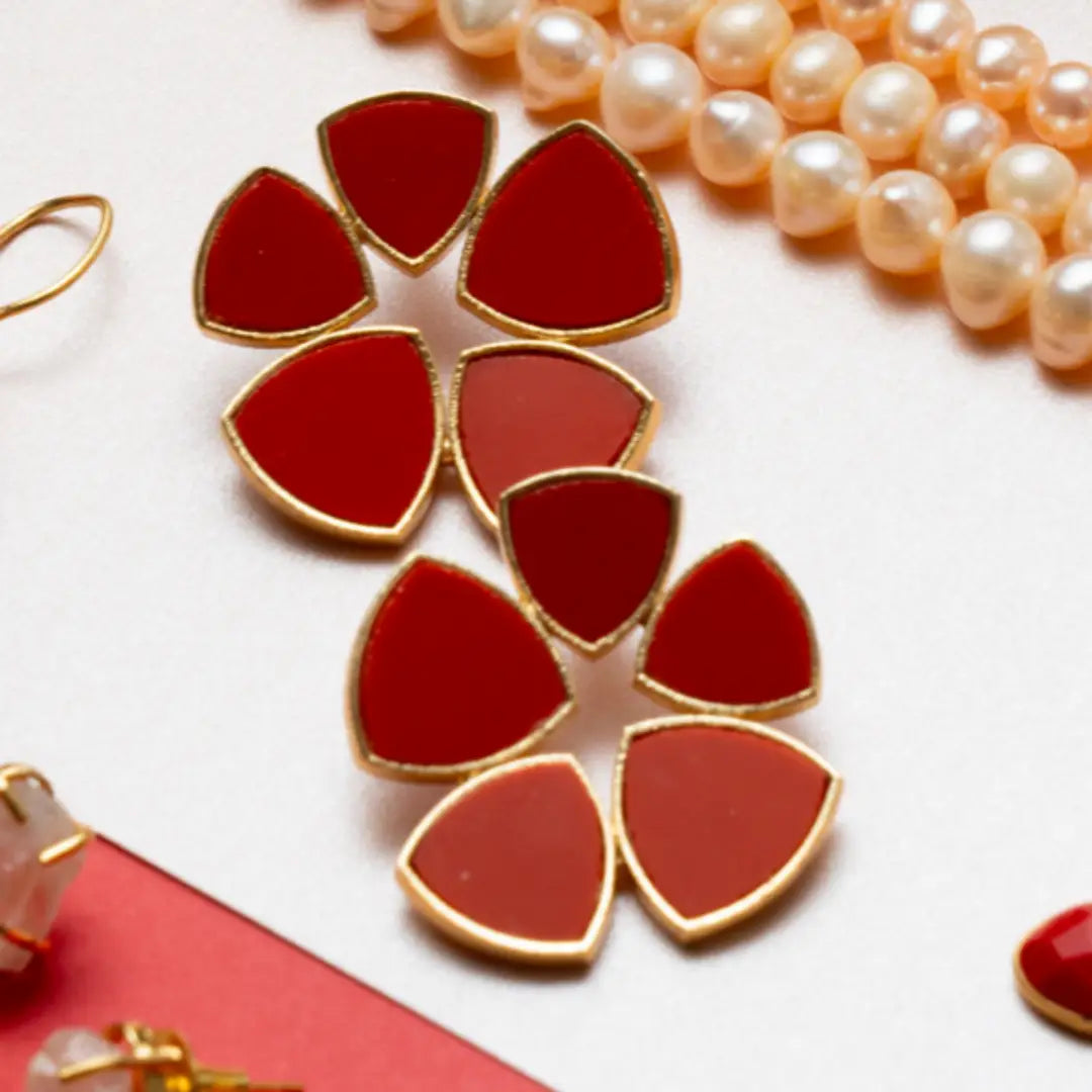Pendientes Flor Batres Rojo Coral