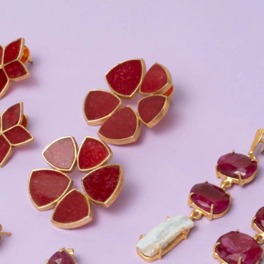 Pendientes Flor Batres Rubí