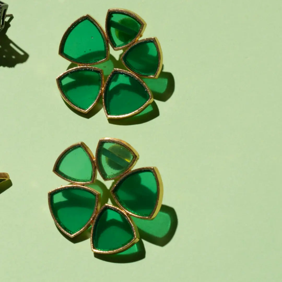 Pendientes Flor Batres Verde
