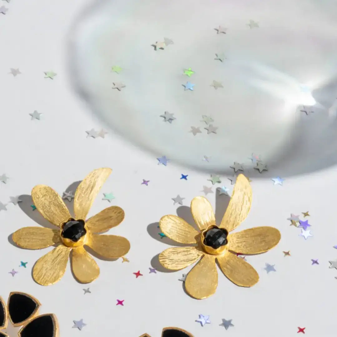 Pendientes Flor Jadea Negro