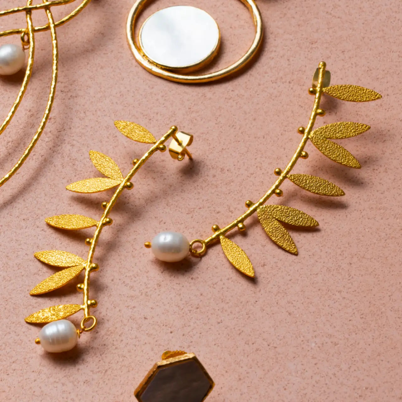 Pendientes Fronda Perla