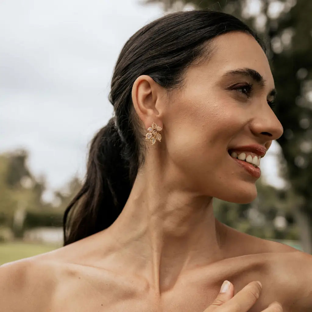 Pendientes Hielo Piedra lunar y Shine