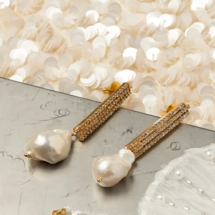 Pendientes Imperial Gota Shine Perla