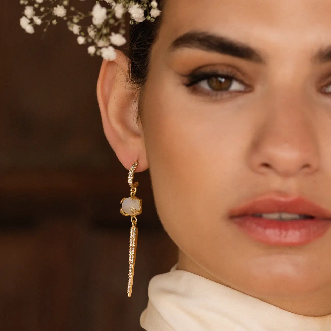 Pendientes Lella Piedra Lunar Shine