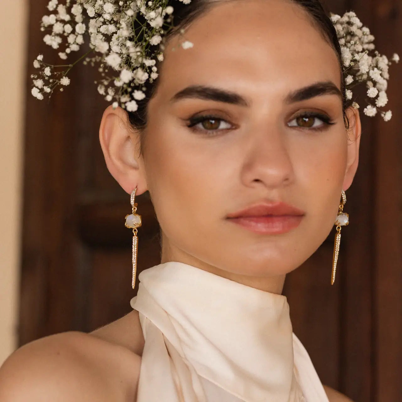 Pendientes Lella Piedra Lunar Shine