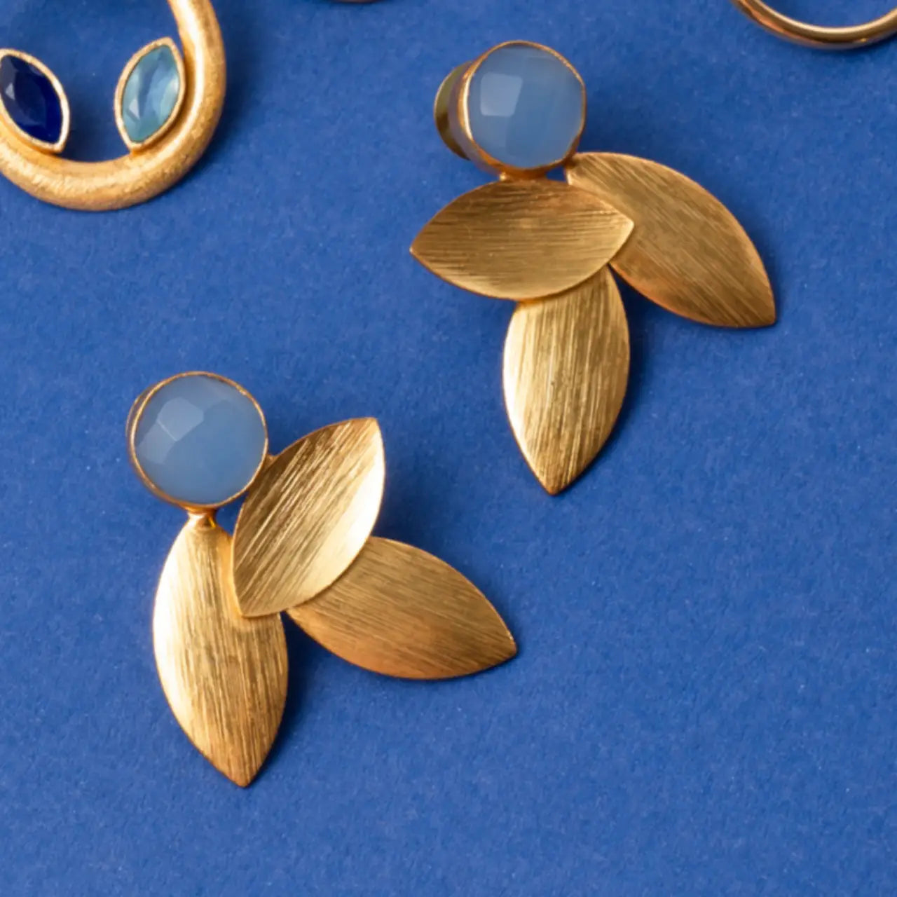 Pendientes Lino Azul