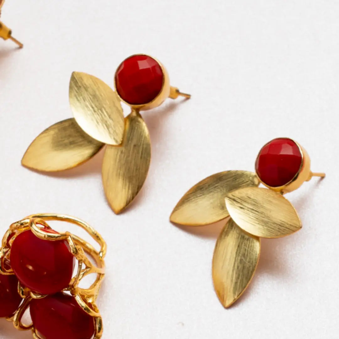 Pendientes Lino Rojo