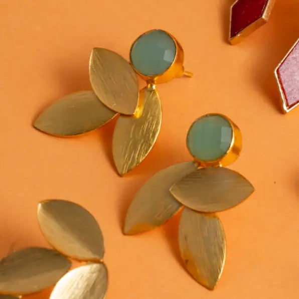 Pendientes Lino Verde agua