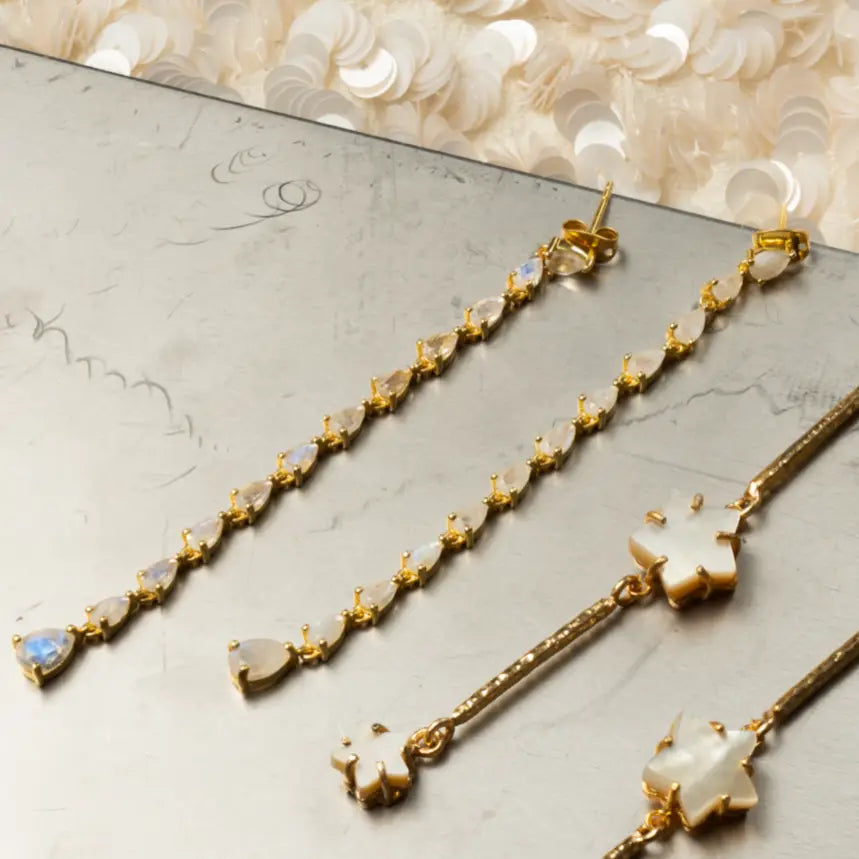 Pendientes Maura Piedra Lunar - Black One