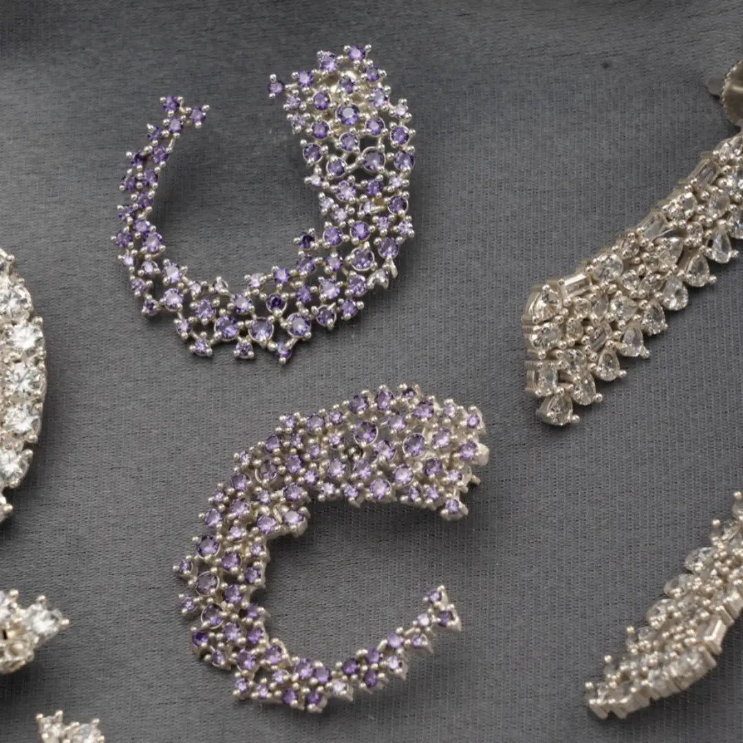Pendientes Mirto Plata Morado