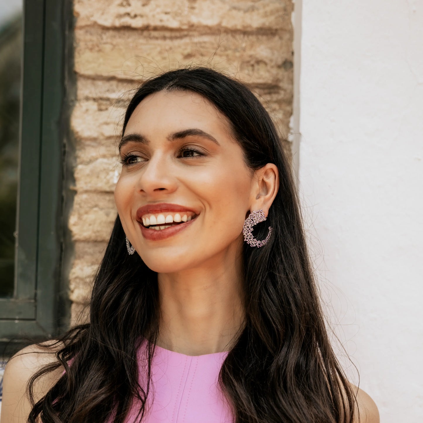 Pendientes Mirto Plata Morado
