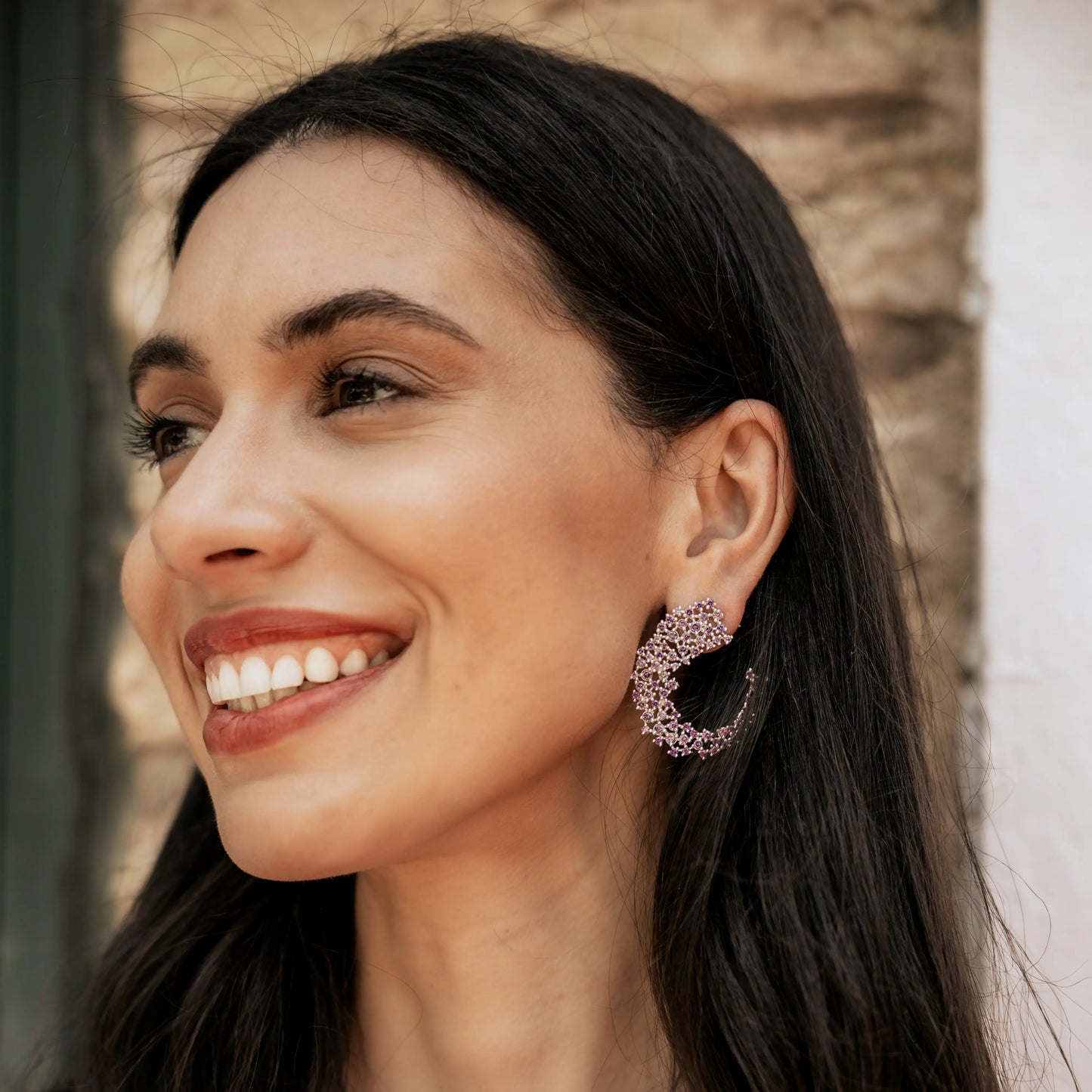 Pendientes Mirto Plata Morado