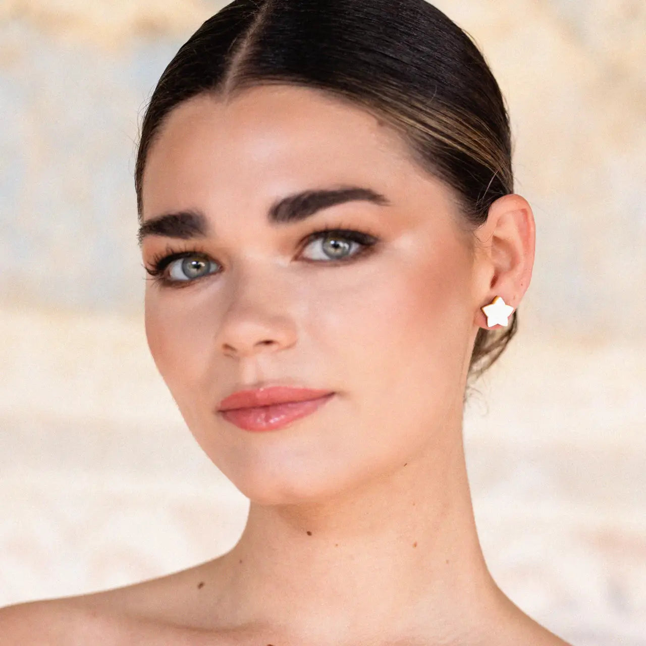 Pendientes Nebula Desmontable Blanco nácar y perla dark