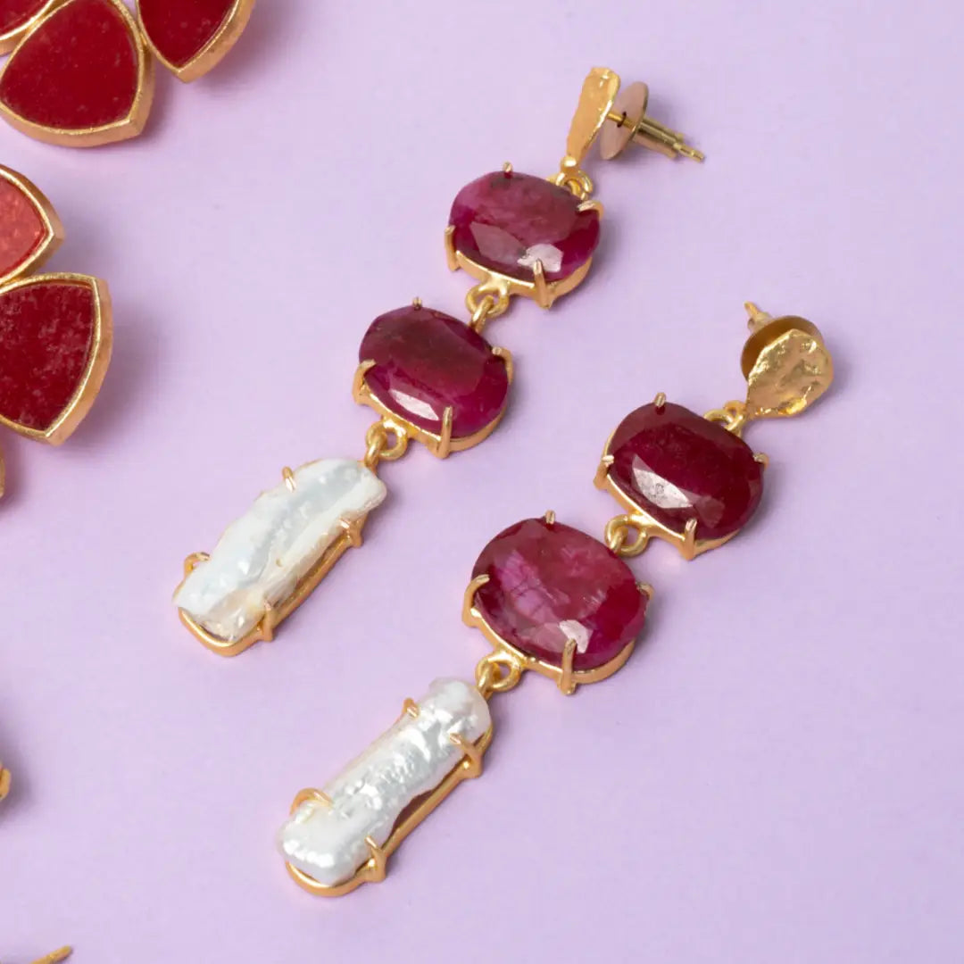 Pendientes Neda Rubí y Perla