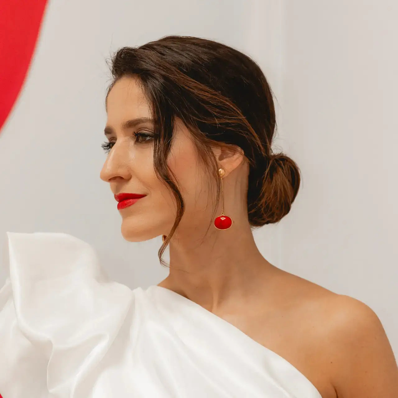 Pendientes Newton Rojo