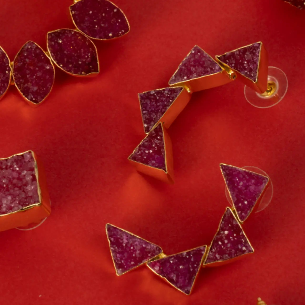 Pendientes Okiya Burdeos Rosado
