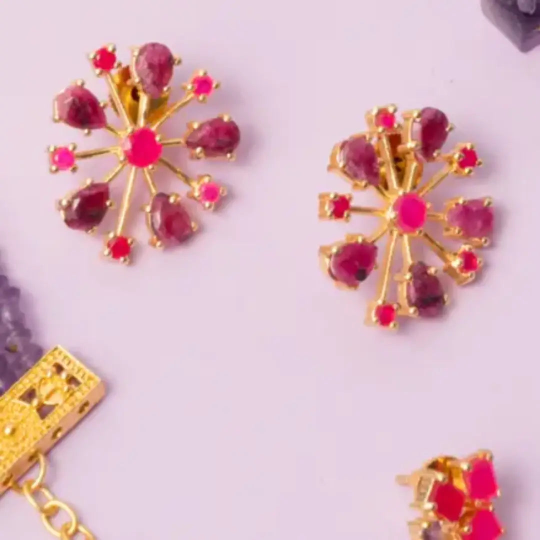 Pendientes Olite Buganvilla y Fucsia
