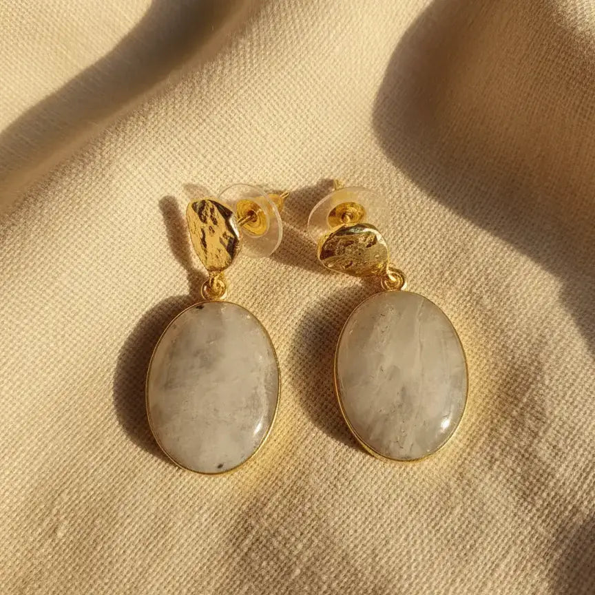 Pendientes Ovals Ed. Limitada Piedra Lunar