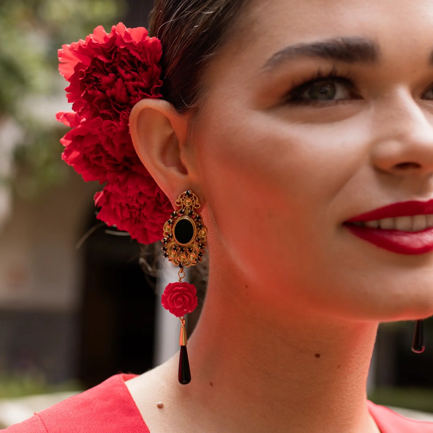 Pendientes Pasión Andaluza Rojo y Negro