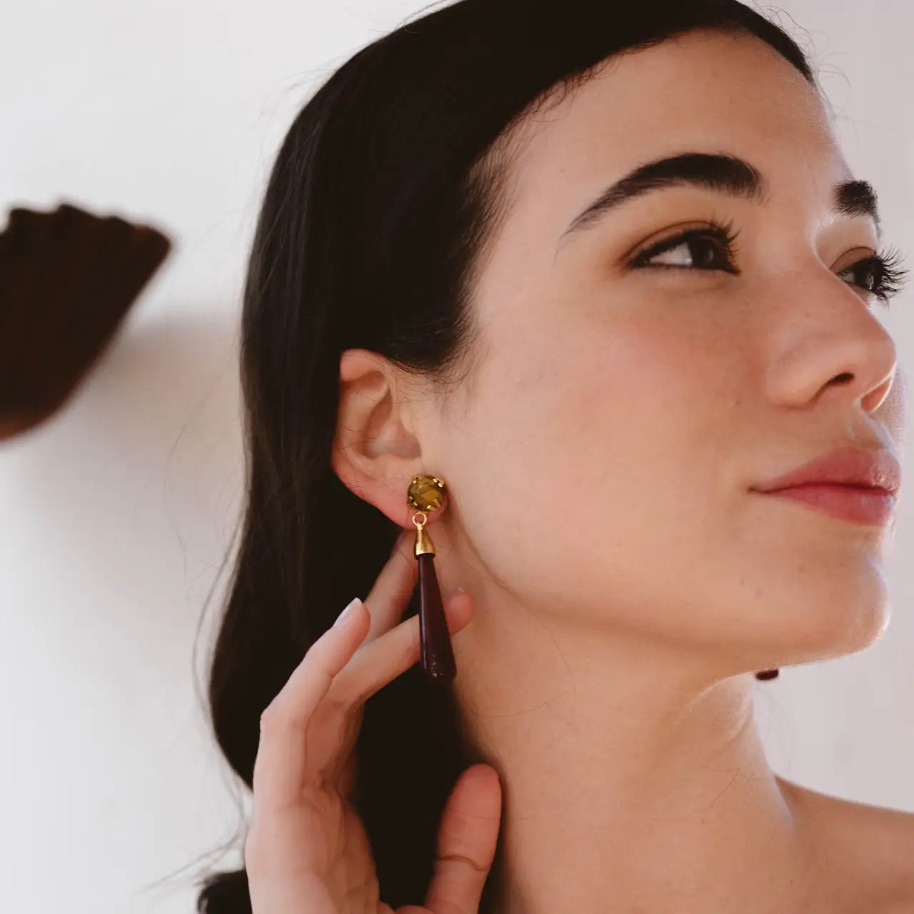 Pendientes Pasión Flamenca Ojo de tigre y Burdeos